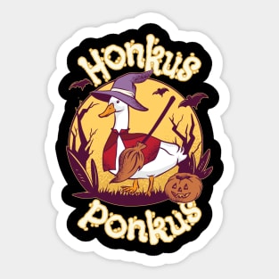 Honkus Ponkus Funny Duck Halloween Witch Goose Costume Sticker